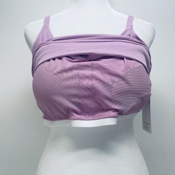 Athleta Crop Top Sz XL Elation Strappy V Neck Purple Impact Soft Lavender NWT - Picture 3 of 11